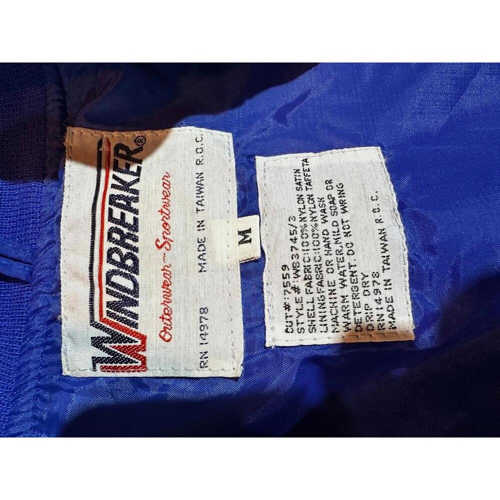 Vintage Windbreaker Satin Jacket Blue Orange M - Picture 4 of 7